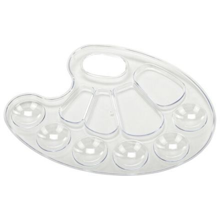 Палитра для рисования BRAUBERG KIDS, прозрачная, овальная, 10 ячеек (6 ячеек для красок и 4 для смешивания), европодвес, 192354 Палитра для рисования BRAUBERG KIDS, прозрачная, овальная, 10 ячеек (6 ячеек для красок и 4 для смешивания), европодвес, 192354