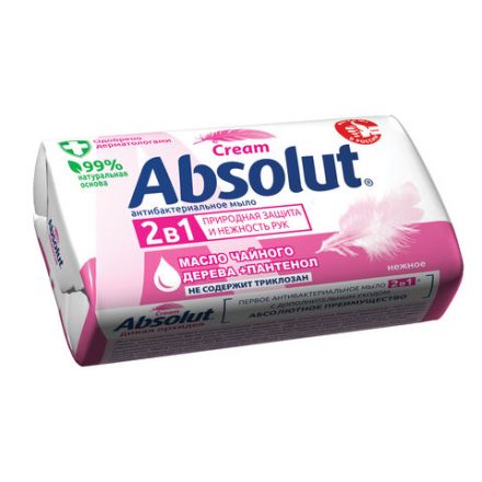 Мыло туалетное антибактериальное 90 г ABSOLUT (Абсолют) "Нежное", не содержит триклозан, 6058, 6001,6058 Мыло туалетное антибактериальное 90 г ABSOLUT (Абсолют) "Нежное", не содержит триклозан, 6058, 6001,6058