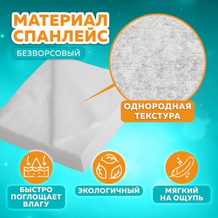 Салфетка одноразовая белая 25х30 см, КОМПЛЕКТ 100 шт., спанлейс, 40 г/м2, ЧИСТОВЬЕ, 00-146 Салфетка одноразовая белая 25х30 см, КОМПЛЕКТ 100 шт., спанлейс, 40 г/м2, ЧИСТОВЬЕ, 00-146