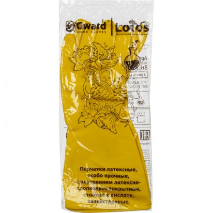 Перчатки латексные Gward LOTOS G60 60 гр желтые р.9 Перчатки латексные Gward LOTOS G60 60 гр желтые р.9