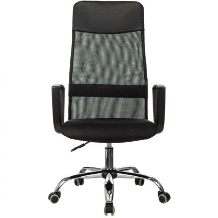 Кресло VB_EChair-510 TW сетка/ткань черный хром