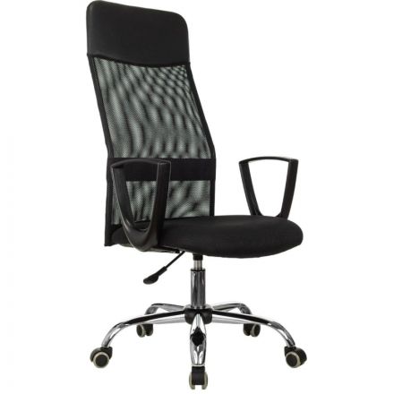 Кресло VB_EChair-510 TW сетка/ткань черный хром