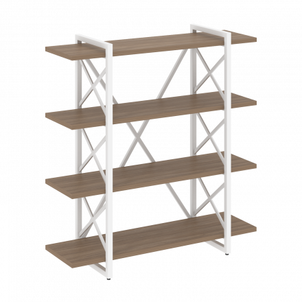 Loft Стеллаж на регулируемых опорах-4 полки VR.L-MST.O-4.8V Дуб аризона/Белый металл 1200*400*1280
