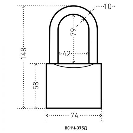 Замок навесной УЗК Аллюр ВС1Ч-375Д (74xd=10x79) чугун серый (дл.дуж/5кл) Замок навесной УЗК Аллюр ВС1Ч-375Д (74xd=10x79) чугун серый (дл.дуж/5кл)