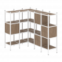 Loft Угловой внутренний стеллаж наборный VR.L-30 Дуб аризона/Белый металл 1278*1278*1458
