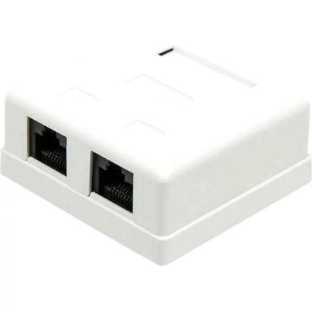 Розетка настенная TWT TWT-SM2-4545-WH 2 порта RJ-45 кат. 5е, UTP, белая