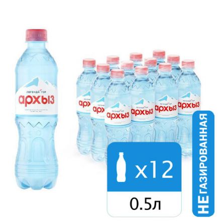 Вода негазированная минеральная АРХЫЗ "Легенда Гор", 0,5 л, 1701