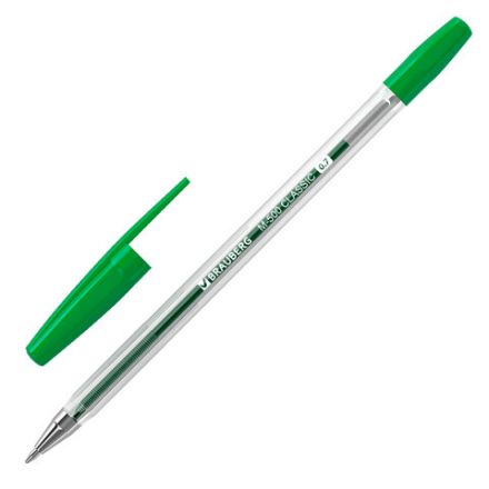 Ручка шариковая BRAUBERG "M-500 CLASSIC", ЗЕЛЕНАЯ, корпус прозрачный, узел 0,7 мм, линия письма 0,35 мм, 143447 Ручка шариковая BRAUBERG "M-500 CLASSIC", ЗЕЛЕНАЯ, корпус прозрачный, узел 0,7 мм, линия письма 0,35 мм, 143447