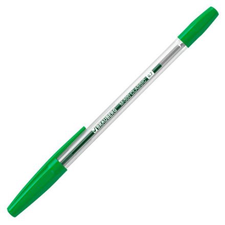Ручка шариковая BRAUBERG "M-500 CLASSIC", ЗЕЛЕНАЯ, корпус прозрачный, узел 0,7 мм, линия письма 0,35 мм, 143447 Ручка шариковая BRAUBERG "M-500 CLASSIC", ЗЕЛЕНАЯ, корпус прозрачный, узел 0,7 мм, линия письма 0,35 мм, 143447