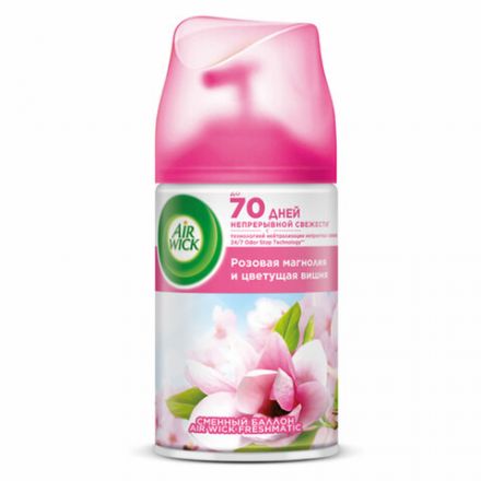 Сменный баллон 250 мл, AIRWICK "Магнолия и вишня", для автоматических освежителей, универсальный, 224396 Сменный баллон 250 мл, AIRWICK "Магнолия и вишня", для автоматических освежителей, универсальный, 224396
