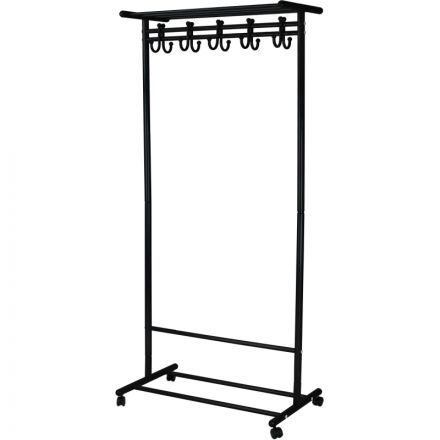 Вешалка МЕ_напольная М 9 с крючками (8295), колеса, черный