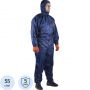 Комбинезон многоразовый защитный с капюшоном JetaSafety JPC75b синий р.М Комбинезон многоразовый защитный с капюшоном JetaSafety JPC75b синий р.М