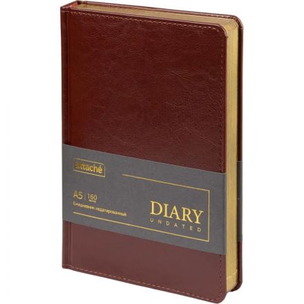 Ежедневник недатированный ATTACHE Gold А5,143х210мм, 160л,  коричневый