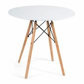 Стол CINDY NEXT (mod. 70-80 MDF) металл/мдф/бук, белый/натуральный, D70х75см Стол CINDY NEXT (mod. 70-80 MDF) металл/мдф/бук, белый/натуральный, D70х75см