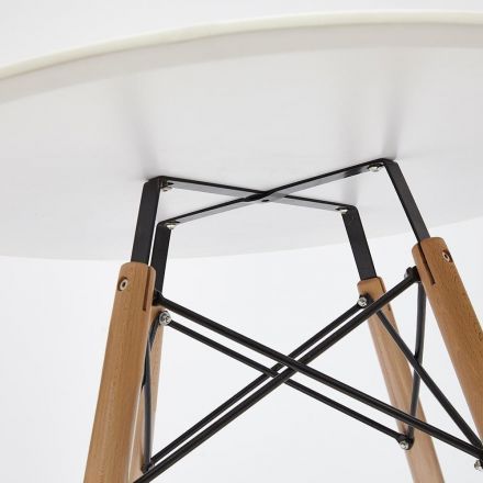 Стол CINDY NEXT (mod. 70-80 MDF) металл/мдф/бук, белый/натуральный, D70х75см Стол CINDY NEXT (mod. 70-80 MDF) металл/мдф/бук, белый/натуральный, D70х75см