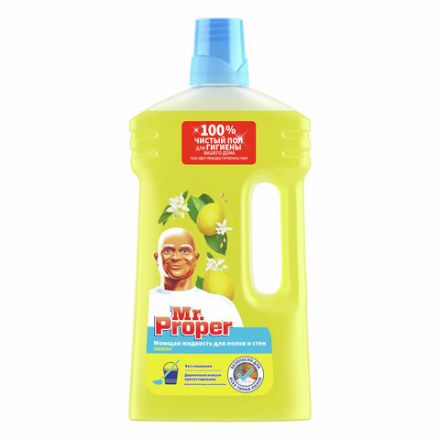 Средство для мытья пола и стен 1 л, MR. PROPER (Мистер Пропер) "Лимон", 1008196 Средство для мытья пола и стен 1 л, MR. PROPER (Мистер Пропер) "Лимон", 1008196