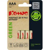 Батарейка Комус Green AAA/LR03 4 шт/уп Батарейка Комус Green AAA/LR03 4 шт/уп