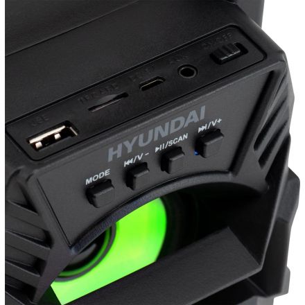 Портативная акустика Hyundai H-PS1000 черный 9W 1.0 BT/USB 10м 500mAh