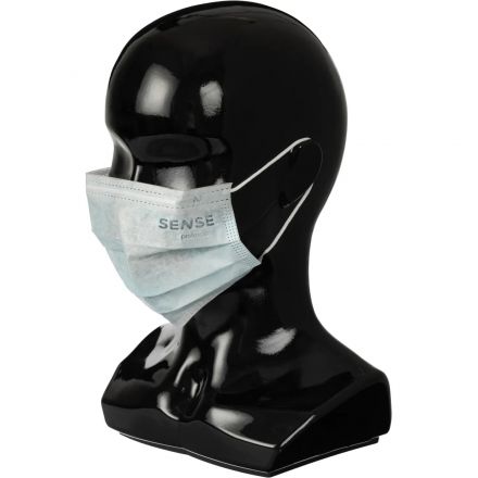 Маска медицинская 3-х сл., мельтб, резинки, голубая Sense, картон 50шт/уп Маска медицинская 3-х сл., мельтб, резинки, голубая Sense, картон 50шт/уп