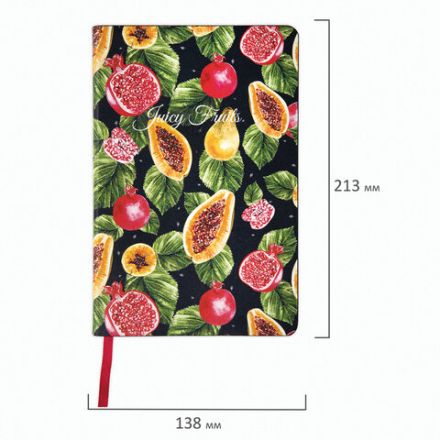 Ежедневник недатированный А5 (138х213 мм), BRAUBERG VISTA, под кожу, гибкий, 136 л., "Fruit story", 112024 Ежедневник недатированный А5 (138х213 мм), BRAUBERG VISTA, под кожу, гибкий, 136 л., "Fruit story", 112024