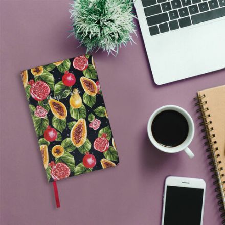 Ежедневник недатированный А5 (138х213 мм), BRAUBERG VISTA, под кожу, гибкий, 136 л., "Fruit story", 112024 Ежедневник недатированный А5 (138х213 мм), BRAUBERG VISTA, под кожу, гибкий, 136 л., "Fruit story", 112024