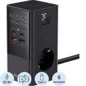 Зарядное устройство сетевое Baseus E00023606113-00 3AC+2А+2C 35W черный Зарядное устройство сетевое Baseus E00023606113-00 3AC+2А+2C 35W черный