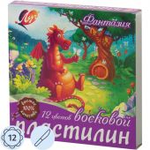Пластилин восковой Луч Фантазия 12 цветов 210 г со стеком