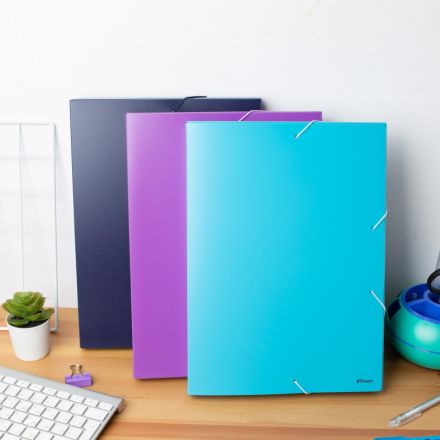 Папка на резинках -короб Комус 30 мм А4, сиреневый Папка на резинках -короб Комус 30 мм А4, сиреневый