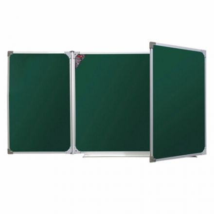 Доска для мела магнитная 3-х элементная, 100х170/340 см, 5 рабочих поверхностей, зеленая, BS, ТЭ-340М Доска для мела магнитная 3-х элементная, 100х170/340 см, 5 рабочих поверхностей, зеленая, BS, ТЭ-340М