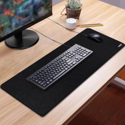 Коврик для мыши и клавиатуры большой SONNEN "WIDE RANGE", резина + ткань, 870х350х4 мм, чёрный, 513315