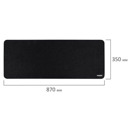 Коврик для мыши и клавиатуры большой SONNEN "WIDE RANGE", резина + ткань, 870х350х4 мм, чёрный, 513315