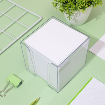 Блок для записей в подставке КОМУС в стакане 9х9х9 белый блок 100 г, 100