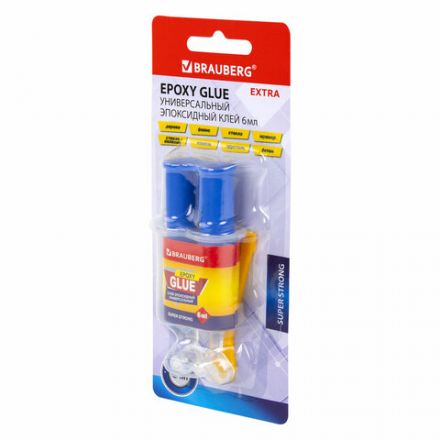 Клей универсальный эпоксидный шприц (смола+отвердитель) 3+3 мл суперпрочный, BRAUBERG EXTRA, 608104 Клей универсальный эпоксидный шприц (смола+отвердитель) 3+3 мл суперпрочный, BRAUBERG EXTRA, 608104