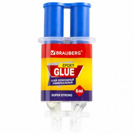 Клей универсальный эпоксидный шприц (смола+отвердитель) 3+3 мл суперпрочный, BRAUBERG EXTRA, 608104 Клей универсальный эпоксидный шприц (смола+отвердитель) 3+3 мл суперпрочный, BRAUBERG EXTRA, 608104