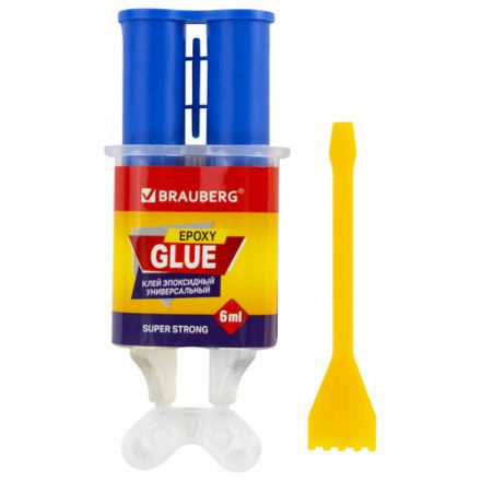 Клей универсальный эпоксидный шприц (смола+отвердитель) 3+3 мл суперпрочный, BRAUBERG EXTRA, 608104 Клей универсальный эпоксидный шприц (смола+отвердитель) 3+3 мл суперпрочный, BRAUBERG EXTRA, 608104