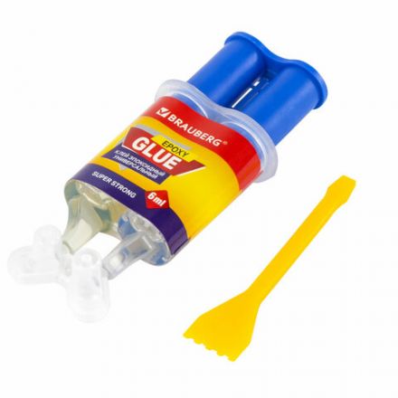 Клей универсальный эпоксидный шприц (смола+отвердитель) 3+3 мл суперпрочный, BRAUBERG EXTRA, 608104 Клей универсальный эпоксидный шприц (смола+отвердитель) 3+3 мл суперпрочный, BRAUBERG EXTRA, 608104