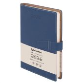 Ежедневник датированный 2026, А5, 143х218 мм, BRAUBERG "Journal", под кожу, застежка, держатель для ручки, органайзер, синий, 117379 Ежедневник датированный 2026, А5, 143х218 мм, BRAUBERG "Journal", под кожу, застежка, держатель для ручки, органайзер, синий, 117379