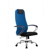 Кресло Метта BK-10 Ch синее, крестовина хром(d696)