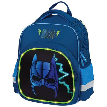 Рюкзак Berlingo Kids "Super hero" 36*27*12см, 1 отделение, 2 кармана, эргономичная спинка, LED кант Рюкзак Berlingo Kids "Super hero" 36*27*12см, 1 отделение, 2 кармана, эргономичная спинка, LED кант
