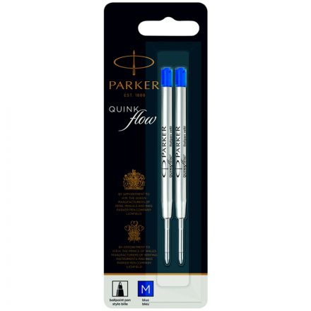Стержень шариковый объемный Parker "QuinkFlow Ball Point" синий, 98мм, 1,0мм, метал. корпус, 2шт., блистер Стержень шариковый объемный Parker "QuinkFlow Ball Point" синий, 98мм, 1,0мм, метал. корпус, 2шт., блистер
