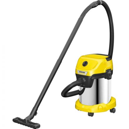 Пылесос Karcher WD 3 S V-17/4/20, желтый, сухая и валжная уборка Пылесос Karcher WD 3 S V-17/4/20, желтый, сухая и валжная уборка