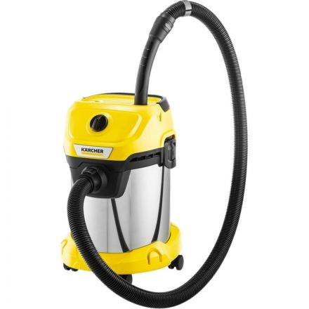 Пылесос Karcher WD 3 S V-17/4/20, желтый, сухая и валжная уборка Пылесос Karcher WD 3 S V-17/4/20, желтый, сухая и валжная уборка