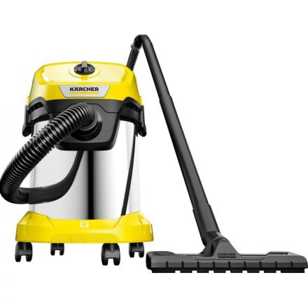 Пылесос Karcher WD 3 S V-17/4/20, желтый, сухая и валжная уборка Пылесос Karcher WD 3 S V-17/4/20, желтый, сухая и валжная уборка