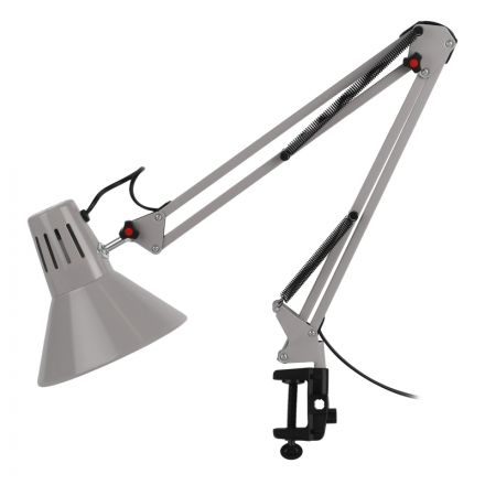 Светильник настольный ЭРА N-121-E27-40W-GY Е27 на струбцине серый Светильник настольный ЭРА N-121-E27-40W-GY Е27 на струбцине серый
