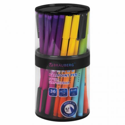 Ручка шариковая BRAUBERG GRADE, СИНЯЯ, корпус soft-touch, пишущий узел 0,7 мм, линия письма 0,35 мм, 144207