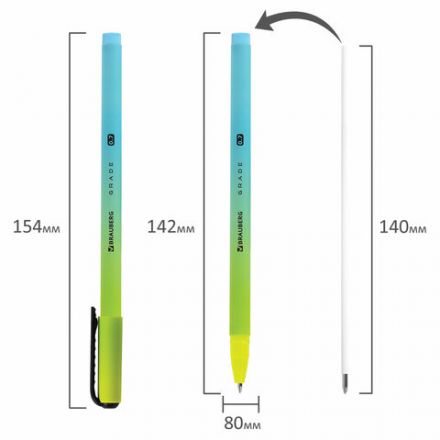 Ручка шариковая BRAUBERG GRADE, СИНЯЯ, корпус soft-touch, пишущий узел 0,7 мм, линия письма 0,35 мм, 144207 Ручка шариковая BRAUBERG GRADE, СИНЯЯ, корпус soft-touch, пишущий узел 0,7 мм, линия письма 0,35 мм, 144207