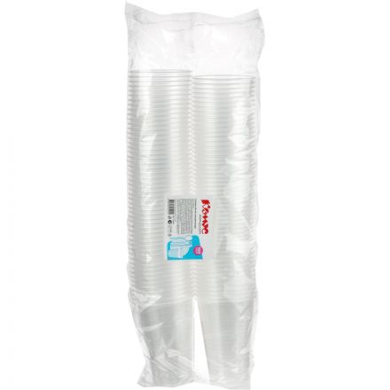 Стакан одноразовый 200мл прозр. для хол/гор., эконом, КОМУС ПП 100шт/уп