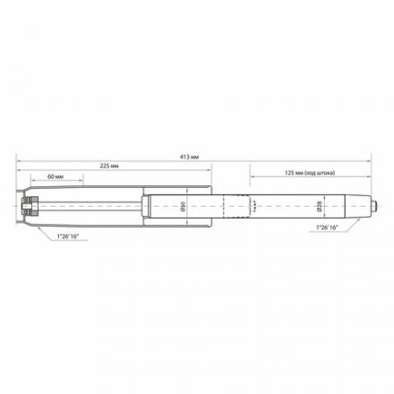 Газлифт прочный BRABIX HD-140 стандартный, ХРОМ, в открытом виде 413 мм, d 50 мм, класс 4, 533078