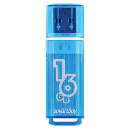 Флеш-диск 16 GB, SMARTBUY Glossy, USB 2.0, синий, SB16GBGS-B
