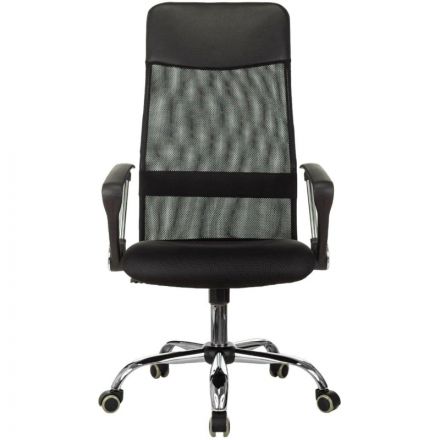 Кресло VB_EChair-508 TTW сетка/ткань/кожзам  черный хром